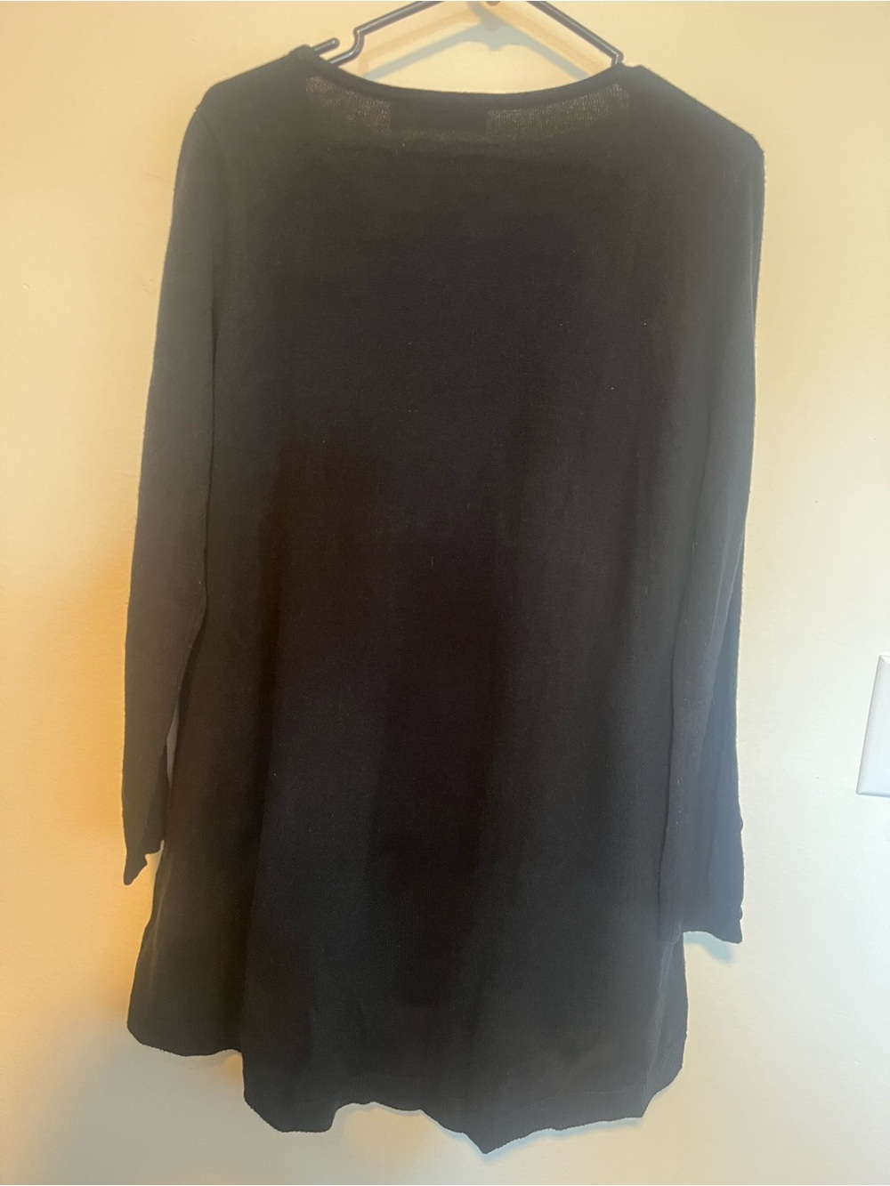 New York & Company Black Long Sleeve Tunic Top